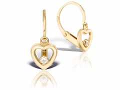 Cercei aur 18 karate diamante bebe